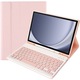 Husa cu tastatura pentru Samsung Galaxy Tab A9+, XGSM, Piele, Cu suport de pix, Roz