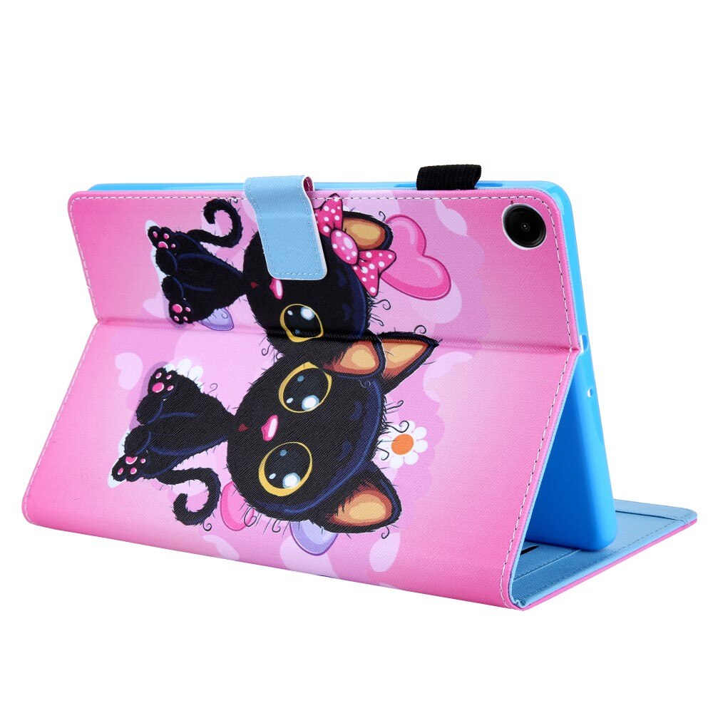 Husa pentru Samsung Galaxy Tab A9 X110/X115, XGSM, Model cu pisica, Roz