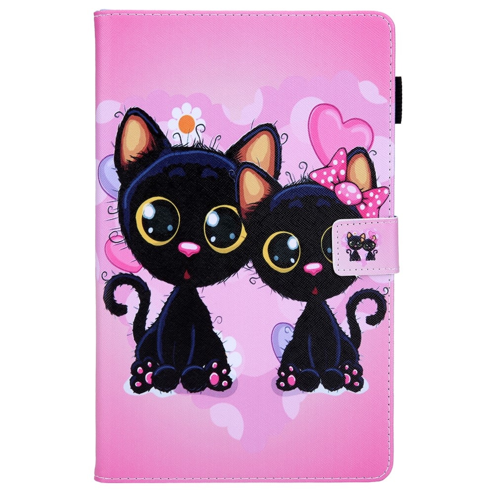 Husa pentru Samsung Galaxy Tab A9 X110/X115, XGSM, Model cu pisica, Roz