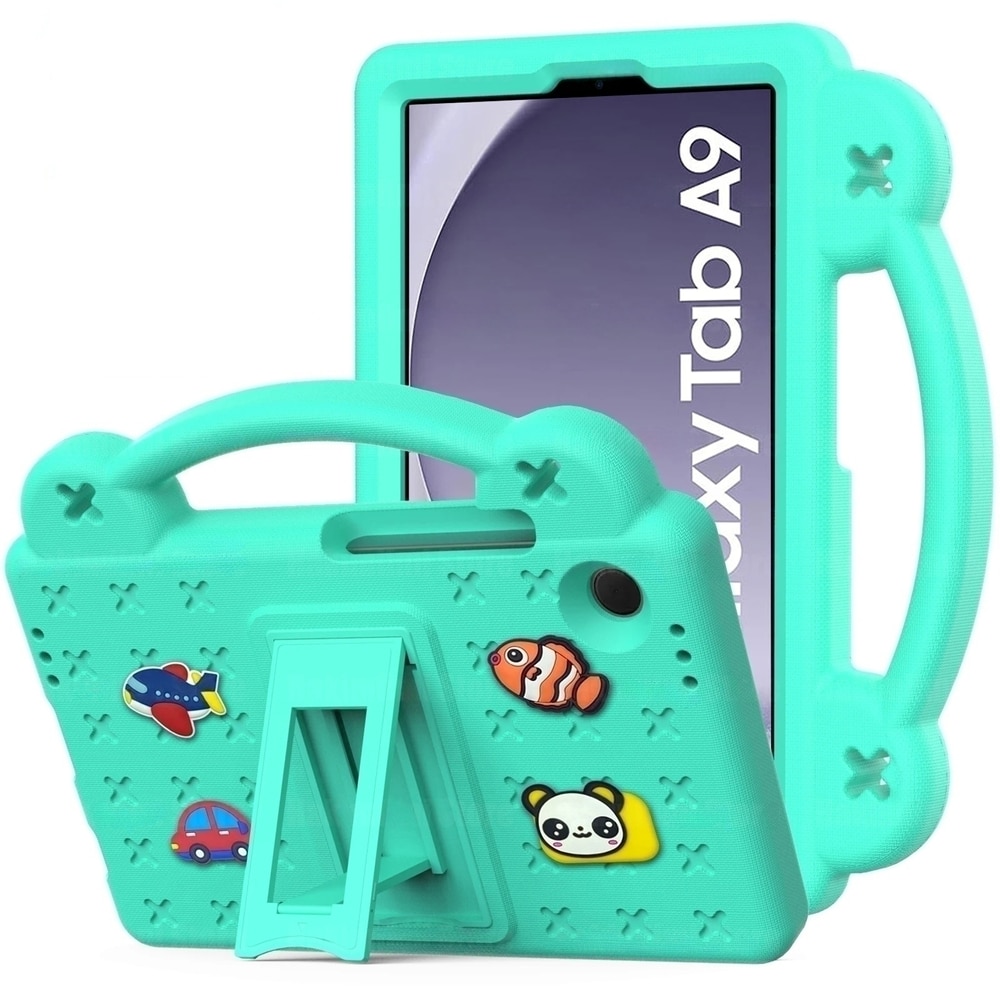 Husa compatibila cu Samsung Galaxy Tab A9 pentru copii, XGSM, Cu suport, Verde