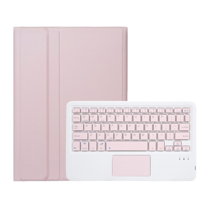 Husa cu tastatura pentru Samsung Galaxy Tab A9+, XGSM, Piele, TouchPad, Cu suport de pix, Roz