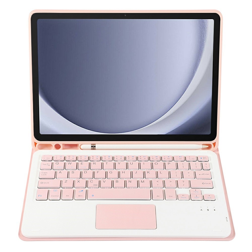 Husa cu tastatura pentru Samsung Galaxy Tab A9+, XGSM, Piele, TouchPad, Cu suport de pix, Roz