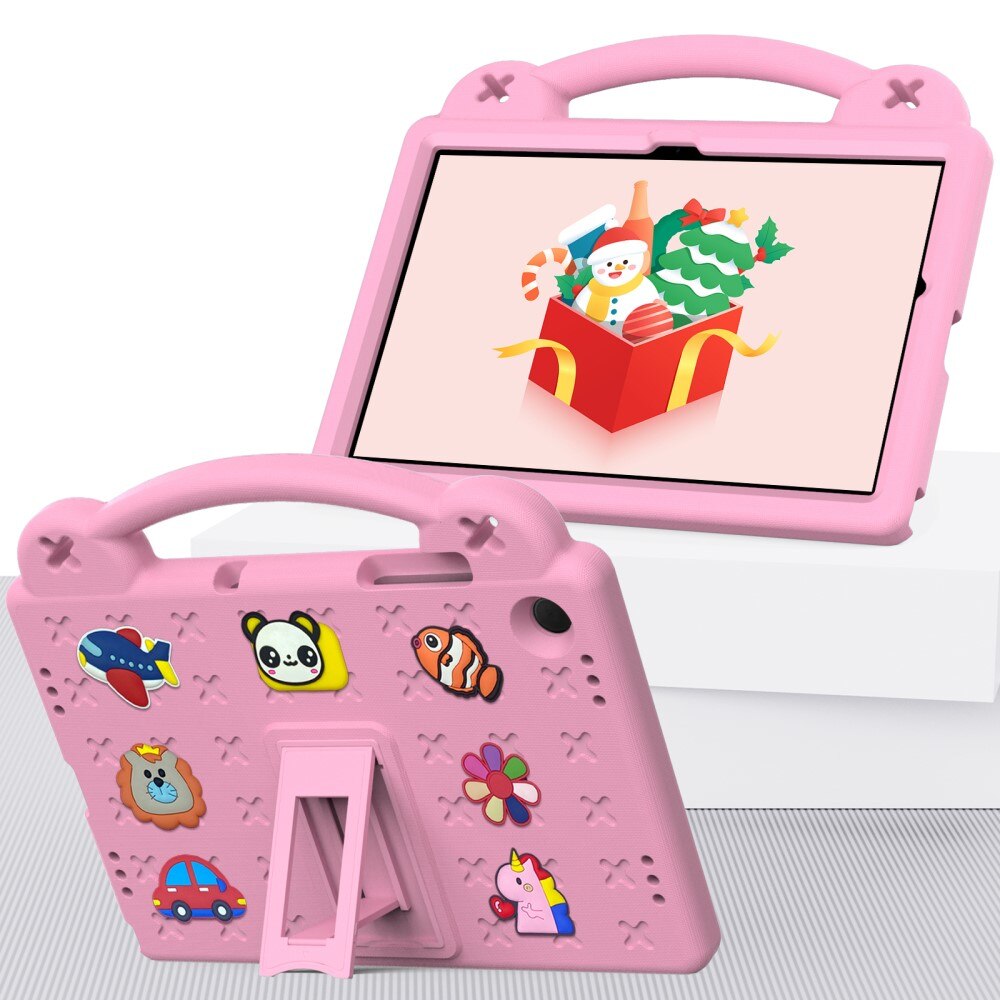 Husa compatibila cu Samsung Galaxy Tab A9+ pentru copii, XGSM, Silicon, Cu suport, Roz