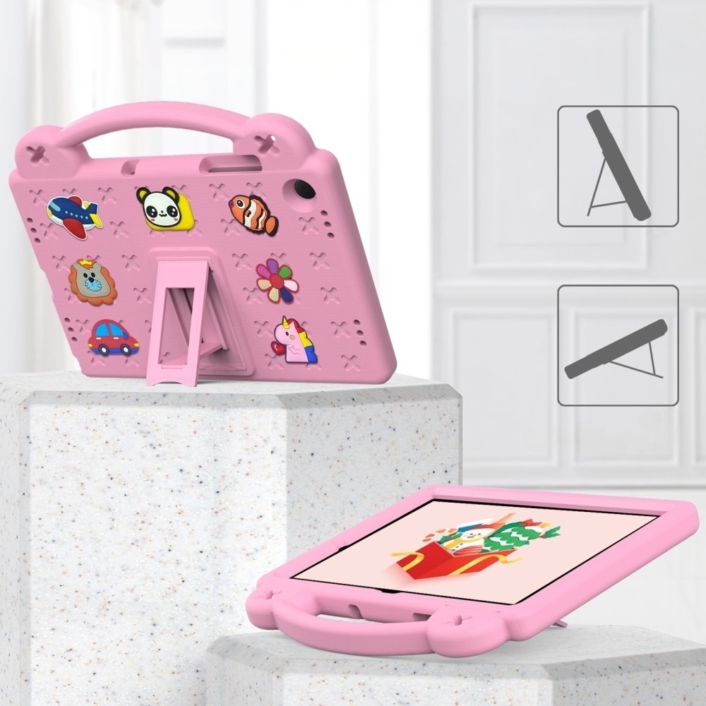 Husa compatibila cu Samsung Galaxy Tab A9+ pentru copii, XGSM, Silicon, Cu suport, Roz