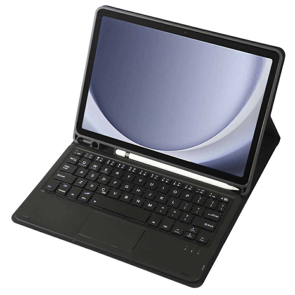 Husa cu tastatura pentru Samsung Galaxy Tab A9+, XGSM, Piele, TouchPad, Cu suport de pix, Negru