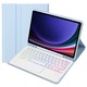 Husa cu tastatura touchpad Bluetooth, XGSM, Compatibil Samsung Galaxy Tab S9 FE, Albastru deschis