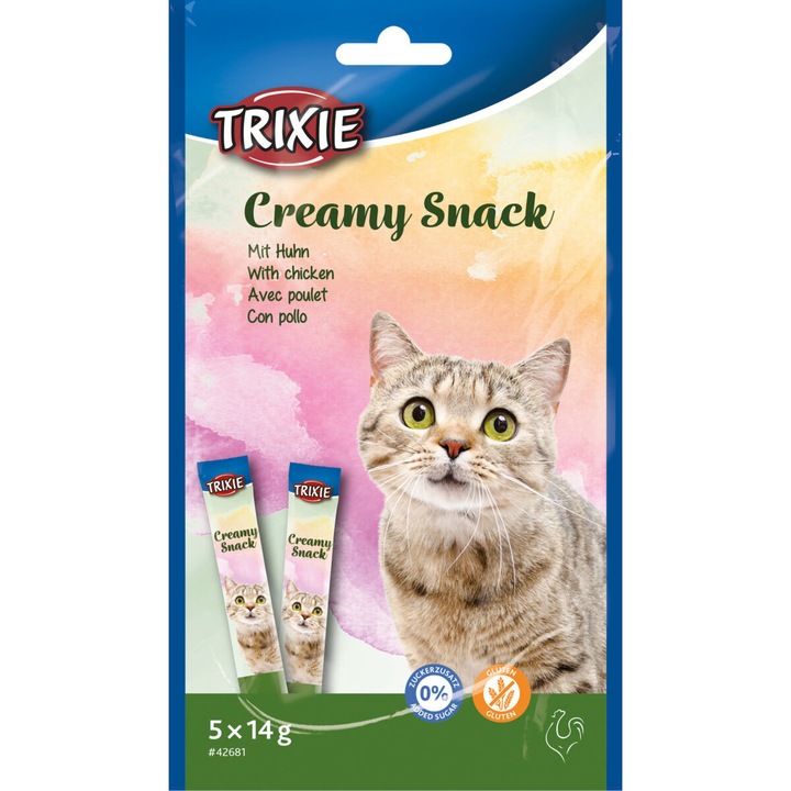 Recompense Pentru Pisici, Trixie Creamy Snacks Cu Pui, 5x14 g, 42681
