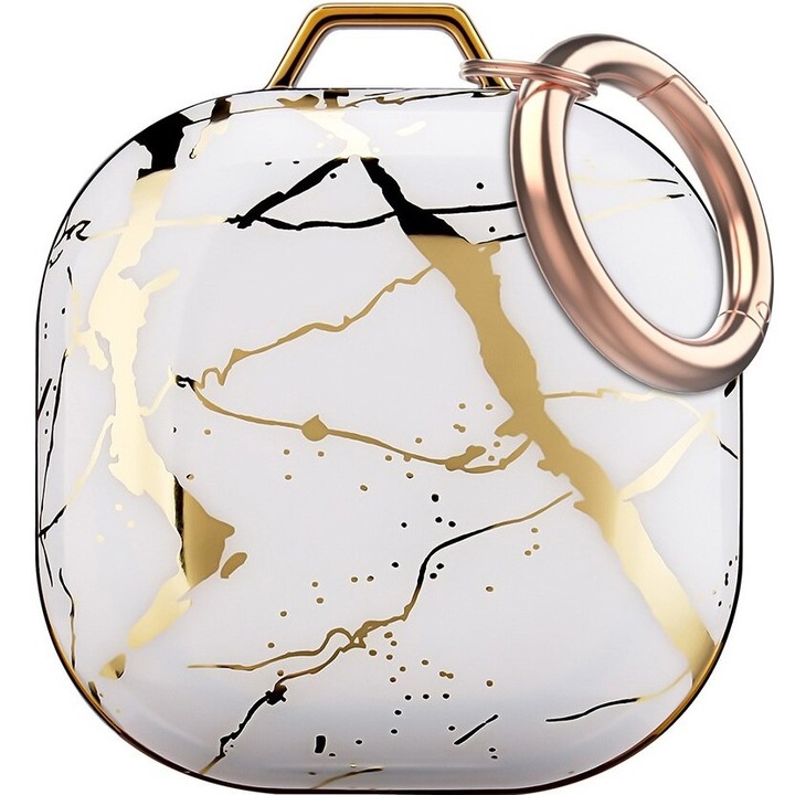 Husa pentru casti Galaxy Buds 2 / 2 Pro / Pro / Live, Plastic, Alb