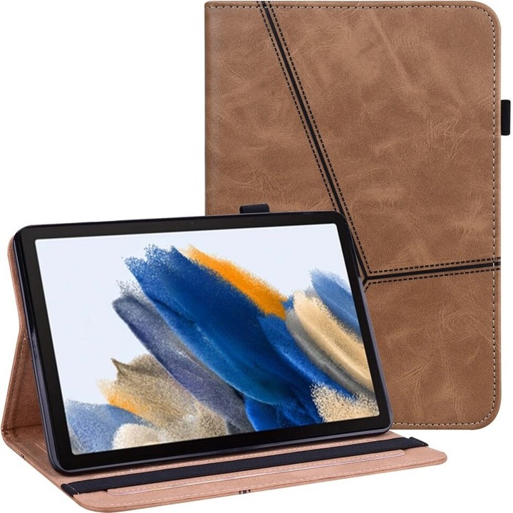 Husa pentru Samsung Galaxy Tab A9+, XGSM, Piele, Maro