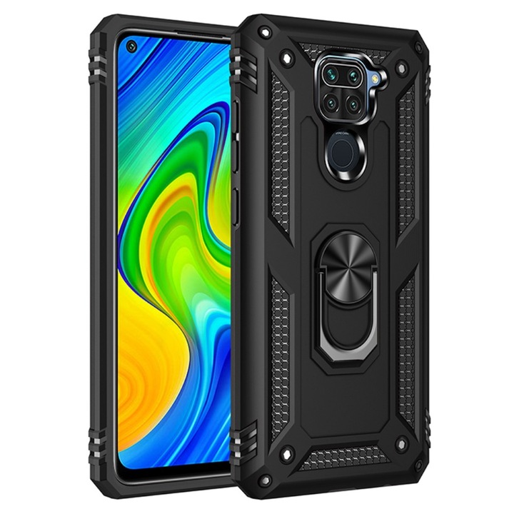 Husa blindata pentru Xiaomi Redmi Note 9, Erbord, Negru