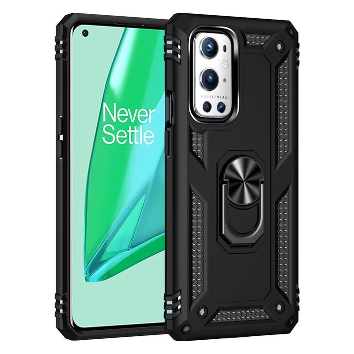Husa telefon, ERBORD, Plastic / TPU, Compatibil OnePlus 9 Pro, Negru