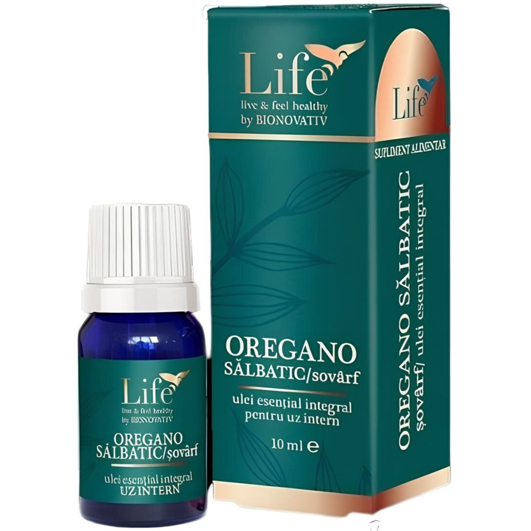 Ulei esential integral de Oregano Salbatic (Sovarf), pentru uz intern, uz extern si aromoterapie, 10ml, Life Bionovativ