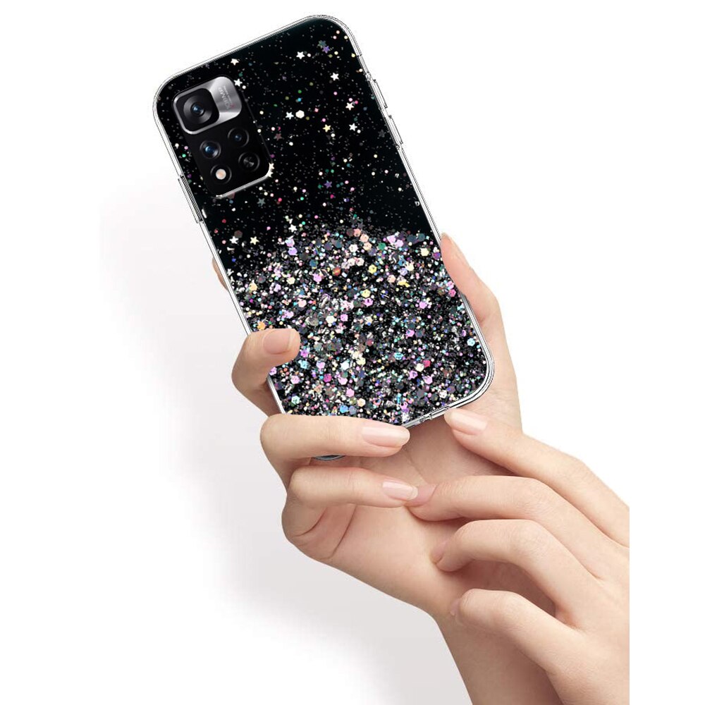 Husa telefon, ERBORD, Compatibil cu Xiaomi Redmi Note 11 Pro 4G/5G, Plastic, Negru/Argintiu