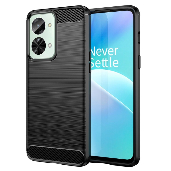 Husa pentru OnePlus Nord 2T 5G, Carbon, ERBORD, Negru