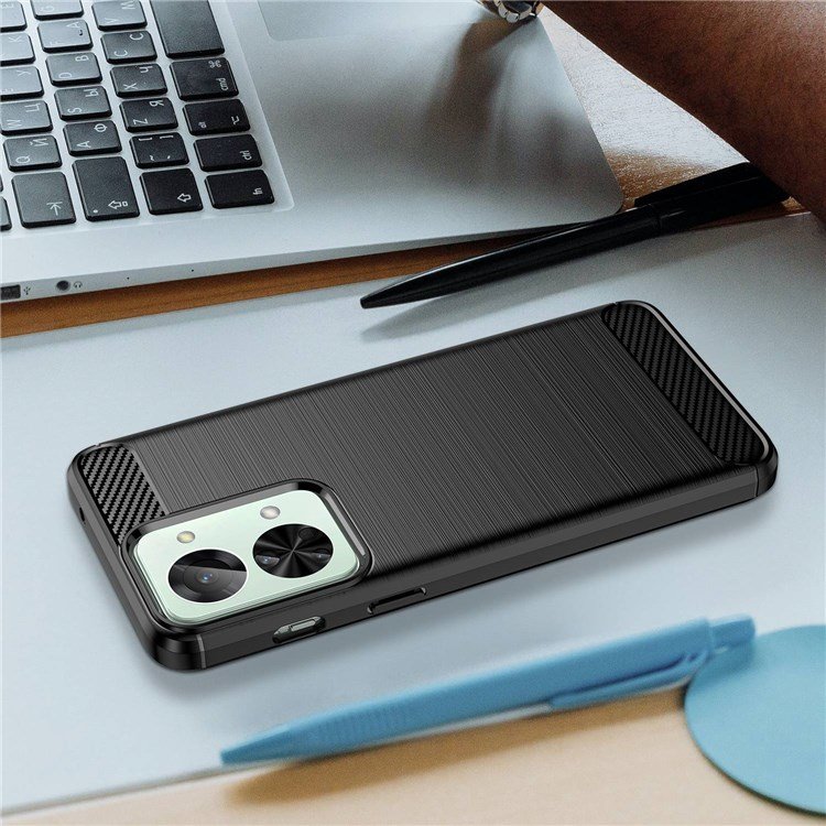 Husa pentru OnePlus Nord 2T 5G, Carbon, ERBORD, Negru
