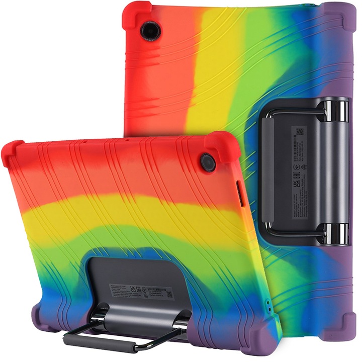 Husa tableta pentru Lenovo Yoga Tab 11, Erbord, Silicon, Cu suport, Multicolor
