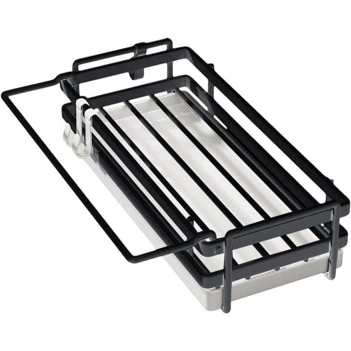 Scurgator bucatarie multifunctional, Senmase, Otel/Polipropilena, 25.4×9.5×6.8 cm, Negru