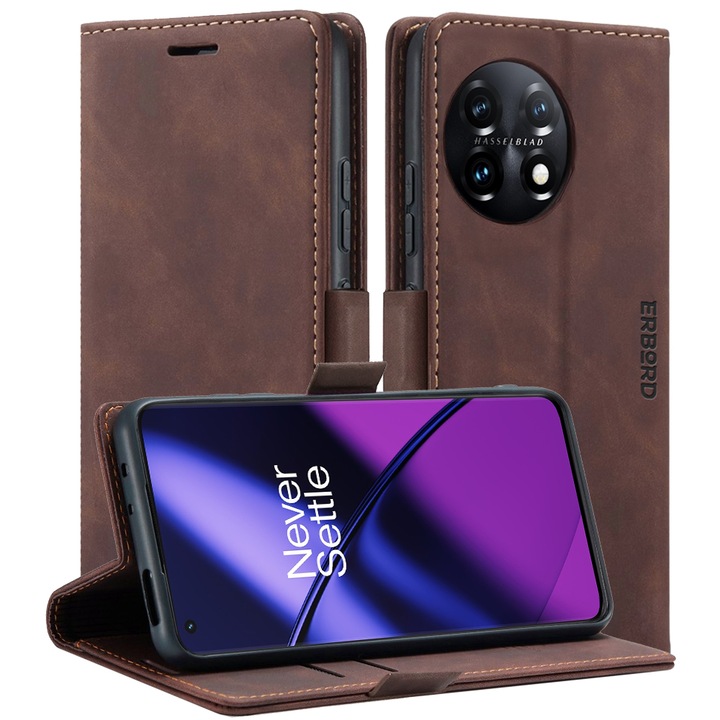 Husa pentru OnePlus 11 5G, ERBORD, Maro inchis