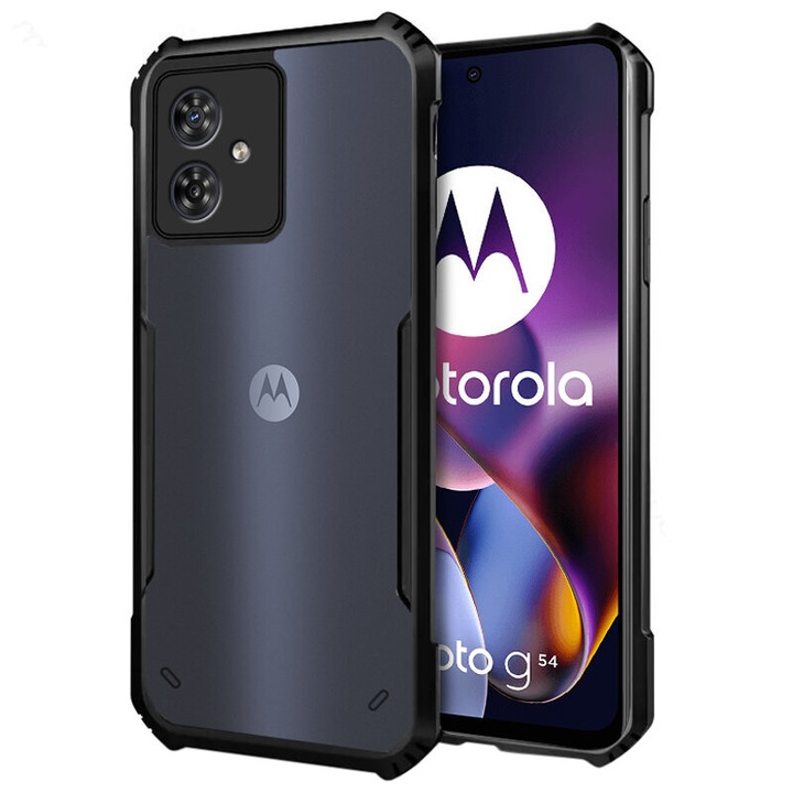 Husa protectie telefon, Erbord, Compatibil cu Motorola Moto G54 5G, Policarbonat, Negru