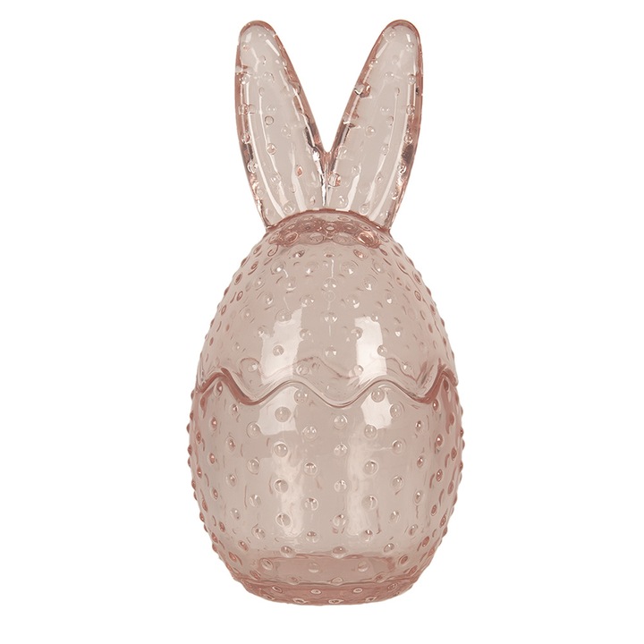 Ou decorativ Paste sticla roz 8x17 cm