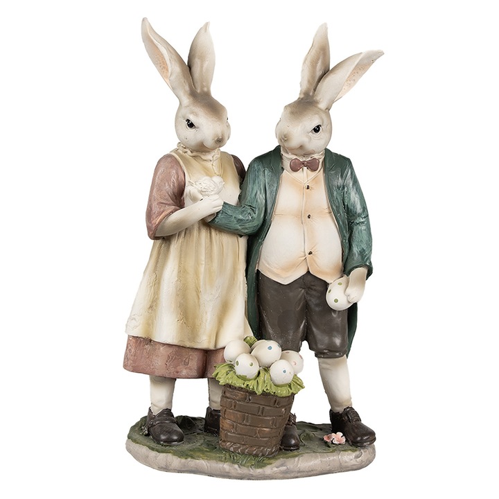 Фигурка на Великденско зайче от полирезин 15x8x26 см