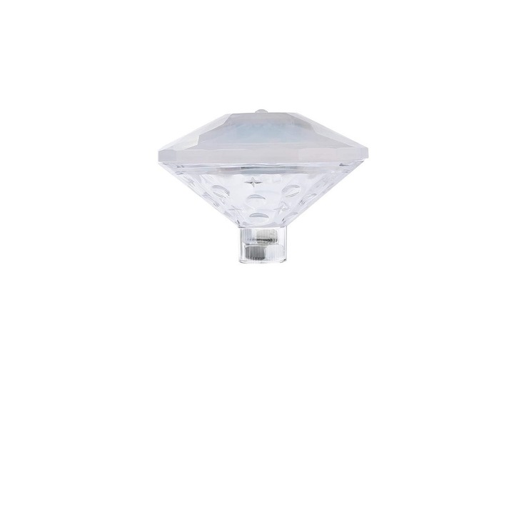 RGB LED izzó, 11x11 cm, 7 világítási mód, vízálló IP67 akkumulátorral