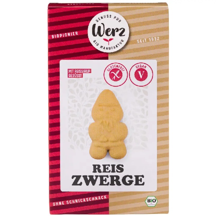 Biscuiti Fara Gluten Bio din Orez Integral Pitici Werz 125g