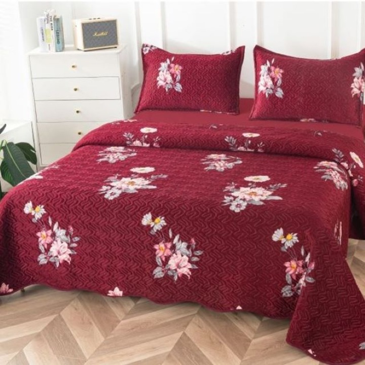 Set cuvertura, Casa de Vis, tip catifea, 3 piese, 220 x 240 cm, CC-12