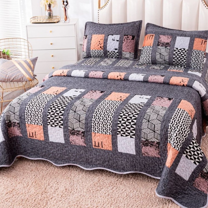 Set cuvertura, Casa de Vis, tip catifea, 3 piese, 220 x 240 cm, CC-16