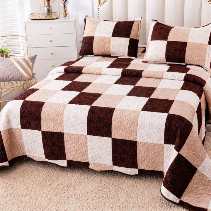 Set cuvertura, Casa de Vis, tip catifea, 3 piese, 220 x 240 cm, CC-41