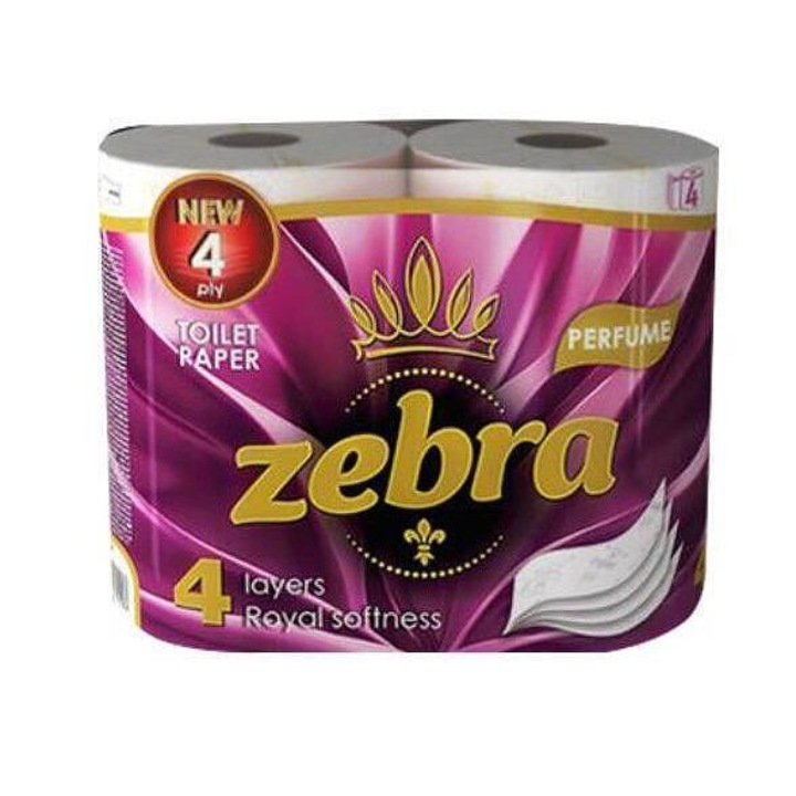 Hartie igienica Zebra Parfumata 4 Straturi, 4 role
