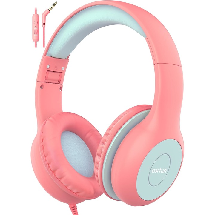 Casti intraauriculare EarFun Kids K1 (violet-roz)