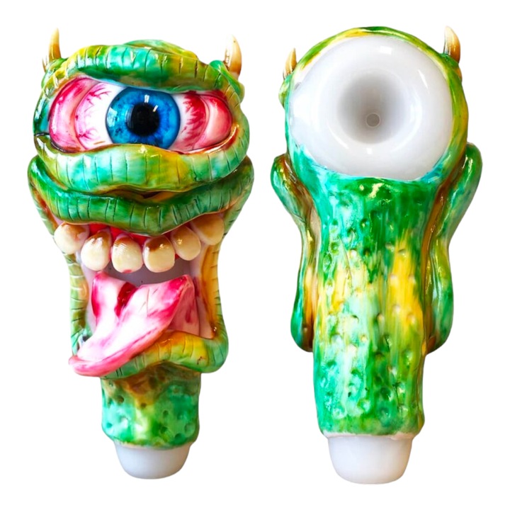 Pipa Deviated Lizard Black Sheep Monster Edition, Sticla rezistenta temperaturi inalte, verde - 15cm