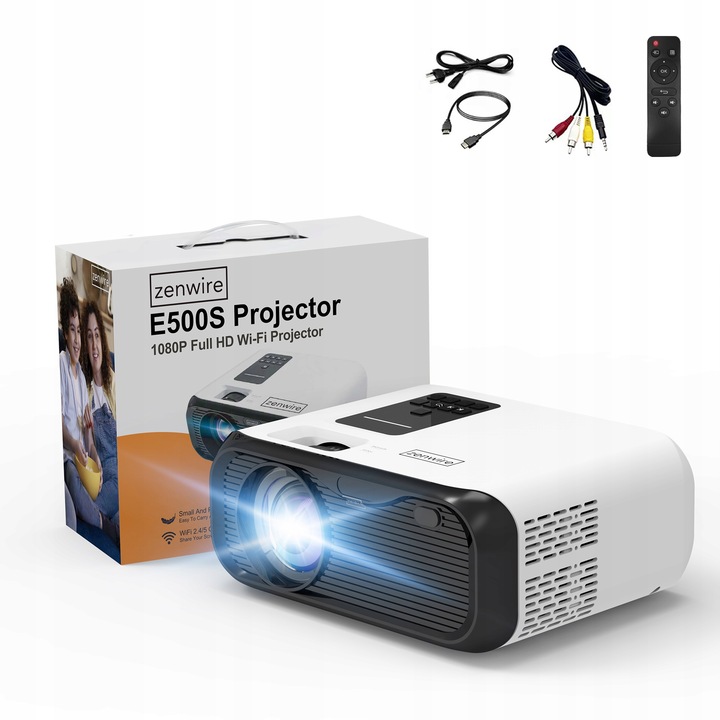 Mini videoproiector Zenwire e500s portabil WiFi Full HD 4K 7500lm proiector pentru laptop telefon