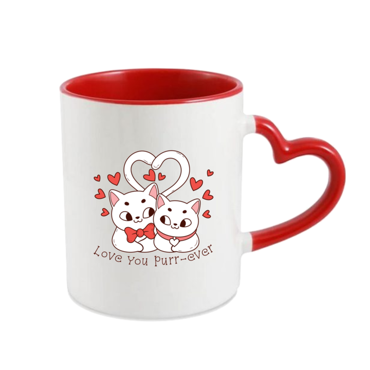 Cana personalizata pentru Valentine's Day, Love you purr-ever, 330ml