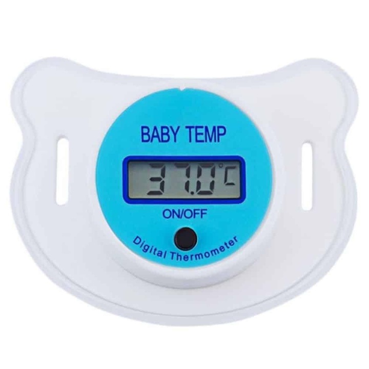 Cumi hőmérővel babáknak, védelemmel, Bleu
