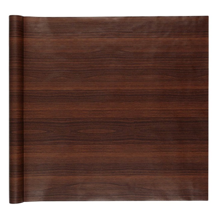 Shopiens® dekoratív matrica bútorokhoz, tekercs sötét fa mintával, 150x45 cm