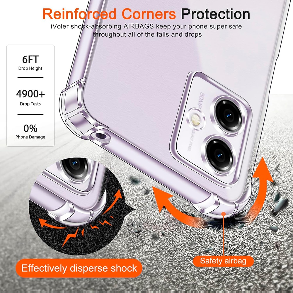 Husa protectie Mat-Tech compatibila cu Motorola Moto G14, Protectie Camera, Colturi anti-soc, Decupaje Precise, Rezistenta la impact, Margini ridicate pentru protectia ecranului, Transparenta