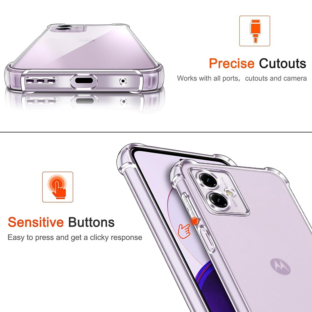Husa protectie Mat-Tech compatibila cu Motorola Moto G14, Protectie Camera, Colturi anti-soc, Decupaje Precise, Rezistenta la impact, Margini ridicate pentru protectia ecranului, Transparenta
