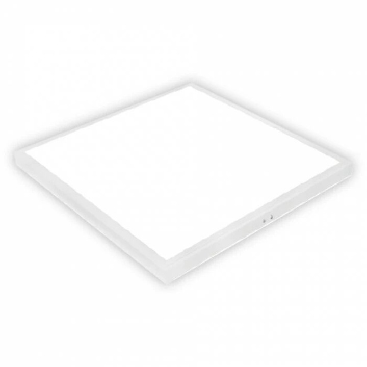 Plafoniera led aplicat, Pulsar-48W, Alb, 3800 lm, lumina rece 6400K, dimensiune 600x600x38 mm, IP20, Aluminiu