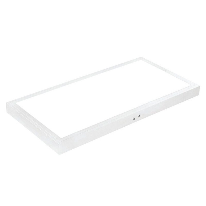 Plafoniera led aplicat, dreptunghiulara, Proteus-36W, Alb, 3000 lm, lumina rece 6400K, dimensiune 300x600x38 mm, IP20, Aluminiu