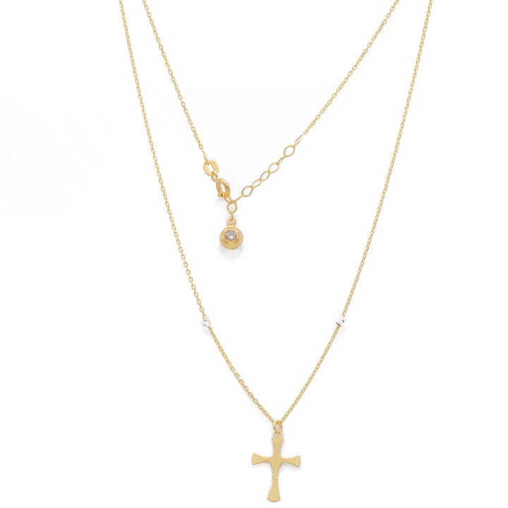 Colier Cruce si Bile Aur 14k