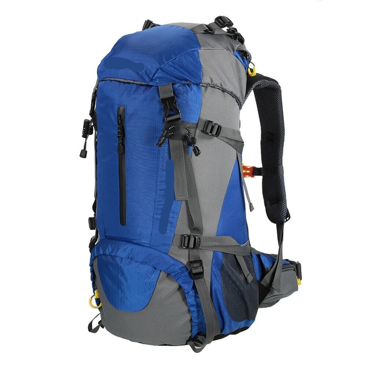 Раница, 50л, Водоустойчива, Къмпинг, Найлонова, Royal Blue