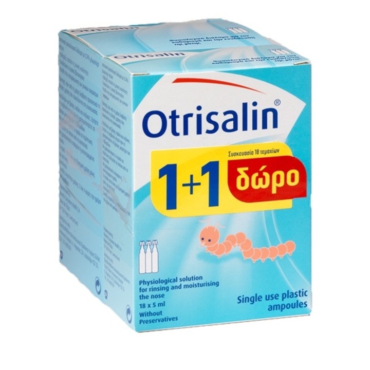 Set Fiole Otrisalin Gsk, solutie izotonica de hidratare nazala, 30x5ml + CADOU 18x5ml