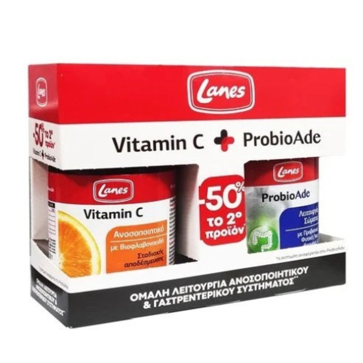 Set Lanes, Vitamina C 1000mg, 30 tablete si ProbioAde, 20 capsule