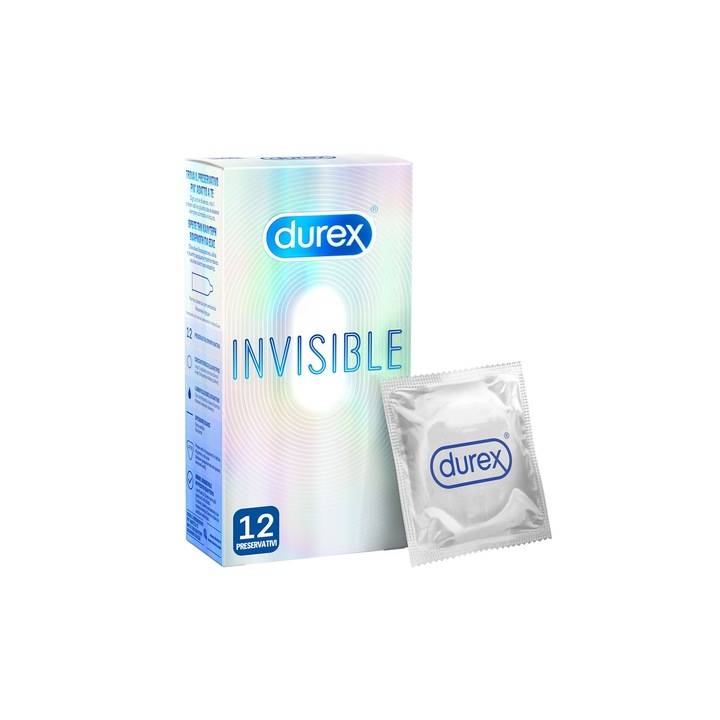Set prezervative, Durex, Invisible, 12 buc