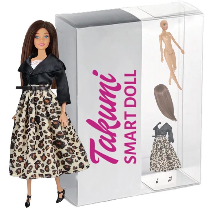 Set papusa, TAKUMI, Sacou, fusta, top, pantofi, peruca, Audrey, 30 cm, +3 ani