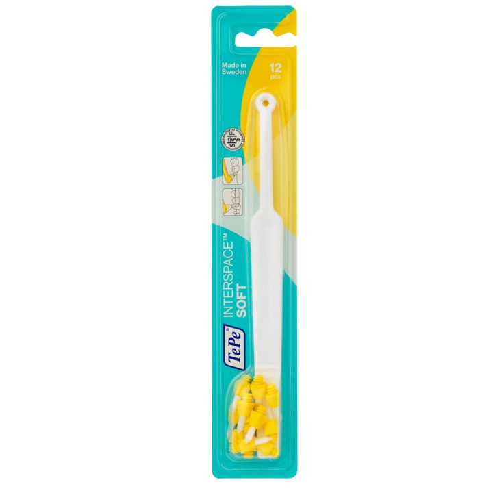 Periuta de dinti, TePe, Plastic, Alb, Galben