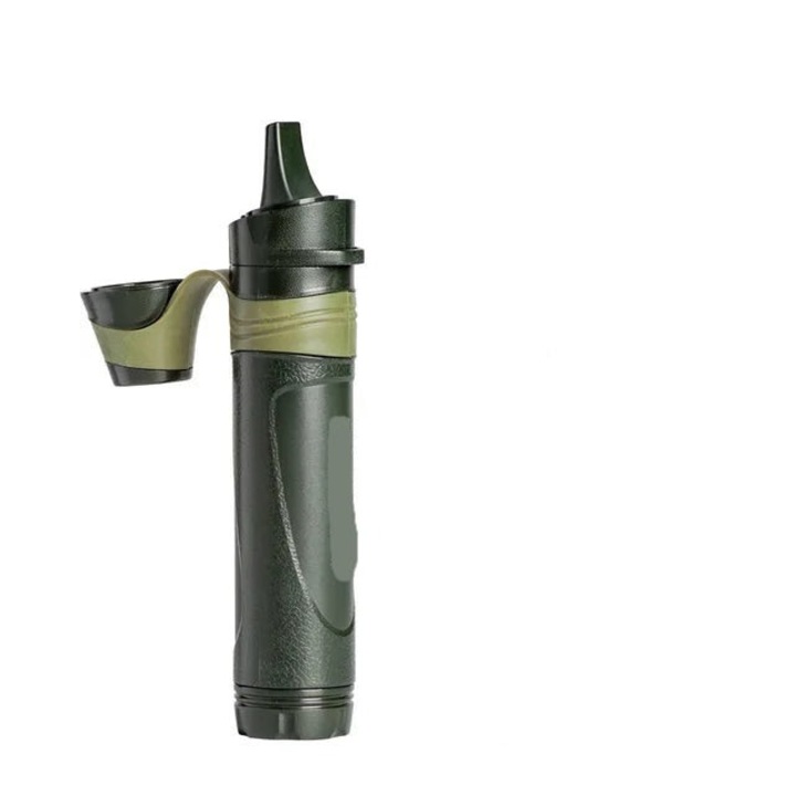 Филтър за вода, къмпинг, преносим, прозрачна чанта, зелен