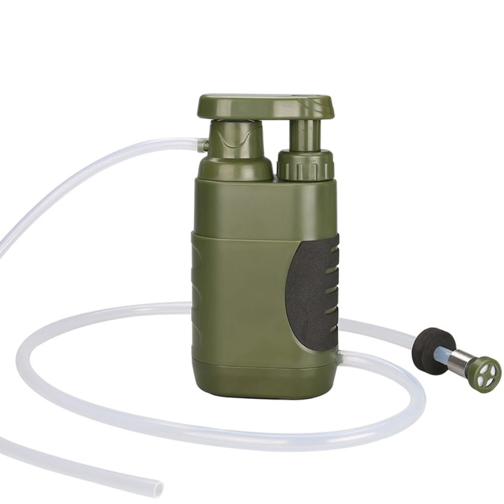 Филтър за вода, къмпинг, преносим, с опаковка, зелен